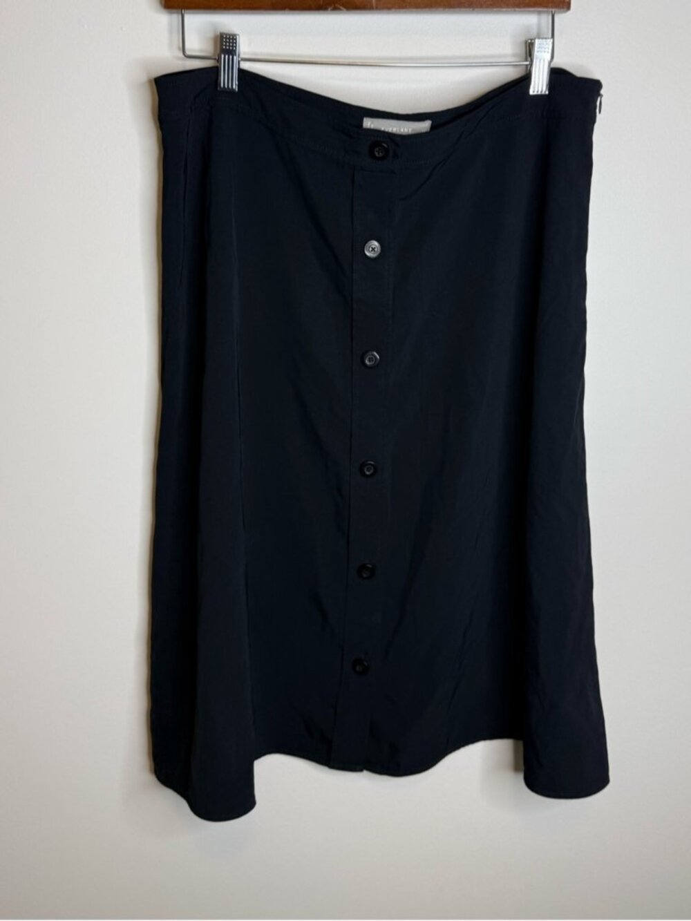 Everlane Black Button-Front Maxi Skirt size 16